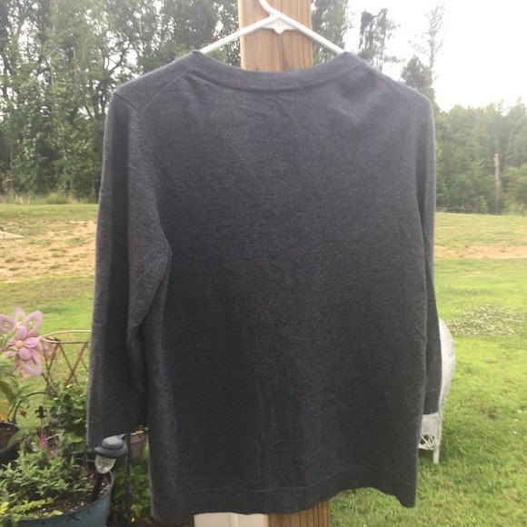 Coldwater creek womens beaded sweater L grey embellished rhinestone fairy y2k - Picture 8 of 9